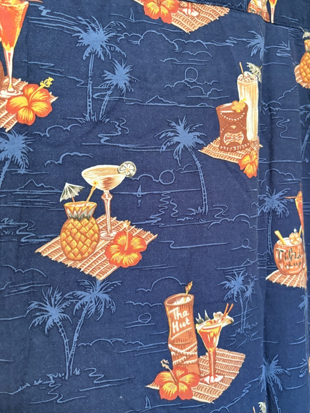 Quiksilver Silver Edition Vintage Tiki Cocktail Aloha Hawaiian Shirt M - Picture 5 of 7